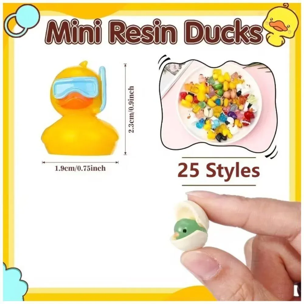Whimsical 40-Piece Mini Resin Ducks Assortment Set Tiny Figurine Bulk NWT